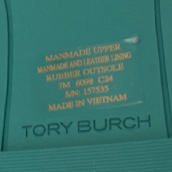 Tory Burch Miller Mirrored Metallic Sandal- Teal Color - Picture 5 of 11